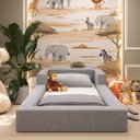 Ver imagem 2 de Cama Montessoriana Solteiro Desmontável com Colchão em Bouclé:Cinza
