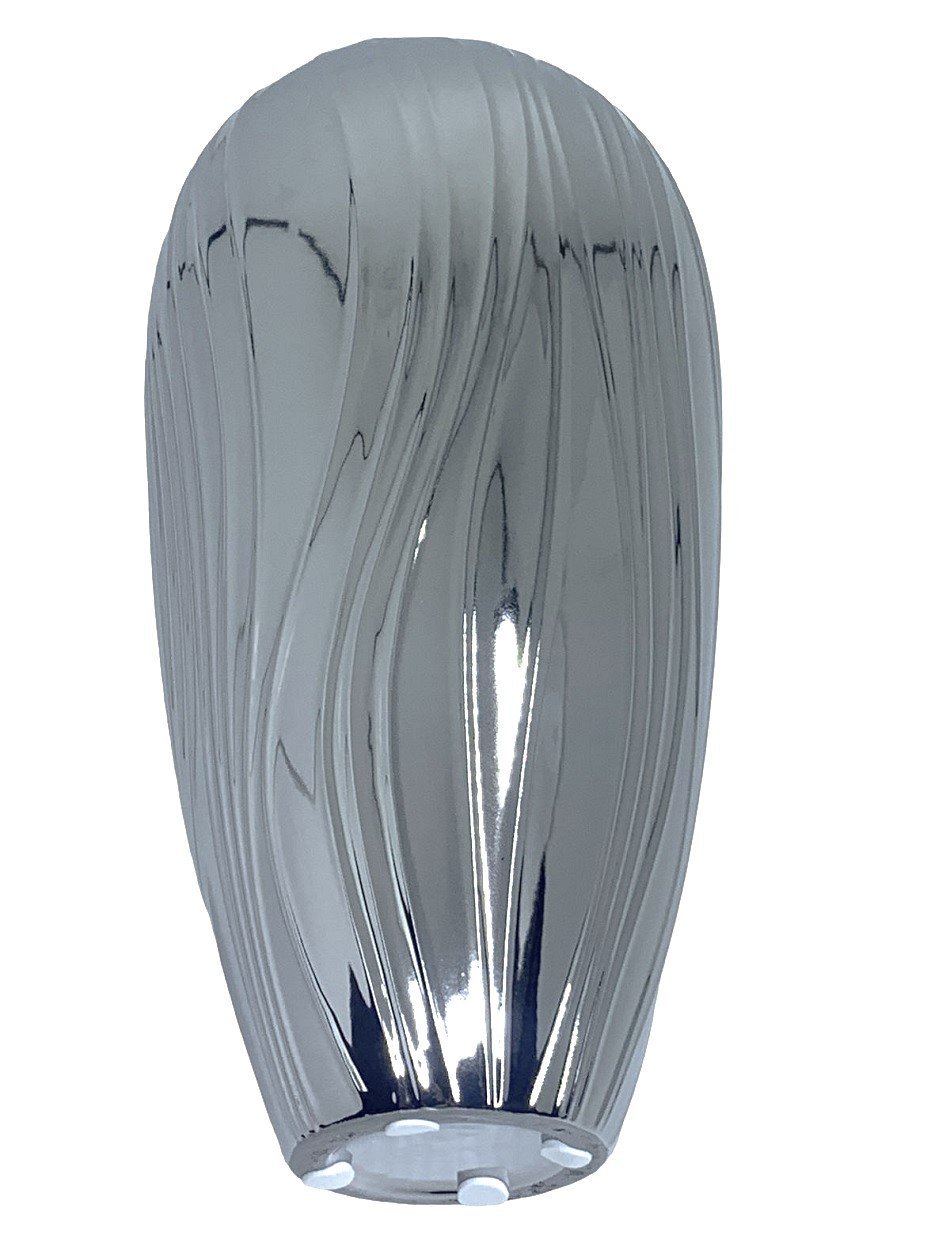 Vaso de Cerâmica Prata Espelhado Estilo Colonial Vintage Espressione Vaso Decorativo Prata, Vaso Esp - 5