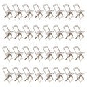 Ver imagem 4 de Kit 8 Conjuntos De Mesa Com 4 Cadeiras De Madeira Dobravel 70X70 Sem Pintura/Crua - Marrom