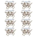 Ver imagem 1 de Kit 8 Conjuntos De Mesa Com 4 Cadeiras De Madeira Dobravel 70X70 Sem Pintura/Crua - Marrom