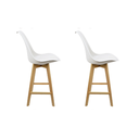 Ver imagem 2 de Kit 2 Banquetas de Cozinha com Base Alta Assento Estofado na Cor Branca e Armação de Madeira Bering