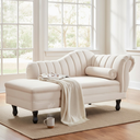 Ver imagem 1 de Recamier Decorativo Divã Amsterdã 147cm Lado Esquerdo Veludo Marfim