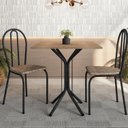 Ver imagem 1 de Conjunto Sala de Jantar para Cozinha Mesa Tampo BP Quadrada e 2 Cadeiras Juliete Yescasa Preto/Rustico/Chum