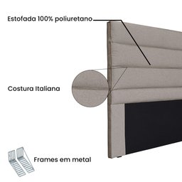 Cabeceira Decorativa Suelen Casal 160cm Linho Areia - Mozzelar - 2