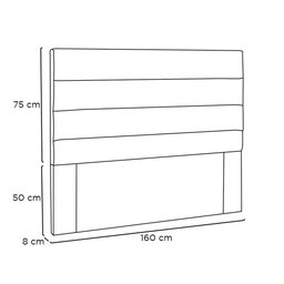 Cabeceira Decorativa Suelen Casal 160cm Linho Areia - Mozzelar - 3