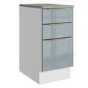 Ver imagem 1 de Balcão de Cozinha 40 cm 3 Gavetas Branco/Cinza Lux Madesa