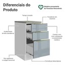 Ver imagem 3 de Balcão de Cozinha 40 cm 3 Gavetas Branco/Cinza Lux Madesa