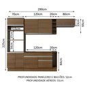 Ver imagem 3 de Armário de Cozinha Completa 290cm Rustic Safira Madesa 14
