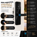 Ver imagem 3 de Fechadura Digital Inteligente Cartão de Proximidade Touch Iluminado Leitor de Impressão Digital