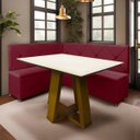 Ver imagem 1 de Conjunto Canto Alemão com Bau para Bar Lanchonete Bordo 125x160cm Sofa Store