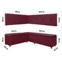 Ver imagem 6 de Conjunto Canto Alemão com Bau para Bar Lanchonete Bordo 125x160cm Sofa Store