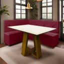 Ver imagem 1 de Conjunto Canto Alemão com Bau para Bar Lanchonete Bordo 125x160cm Sofa Store