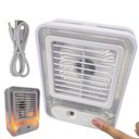 Ver imagem 2 de Ventilador Umidificador Agua de Mesa Touch 3 Velocidades Led Usb Estudos Casa Trabalho Verao Calor