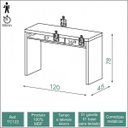 Ver imagem 4 de Mesa para Computador Tc122 Dalla Costa 1 Gaveta 120cm Off White