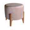 Puff Redondo Lebron. Puff Decorativo Redondo Para Sala. DECOR MOBILLE DORA BELLA Bege Puff luxo redo - 1