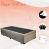 Cama Box Bau Solteirão Premium ( Blindada ) Super Reforçada - Corino - Bege - 2