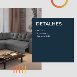 Sofá De Canto 5 Lugares Com Retrátil Qatar Suede Cinza Cinza - 5