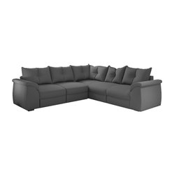 Sofá De Canto 5 Lugares Com Retrátil Qatar Suede Cinza Cinza - 1