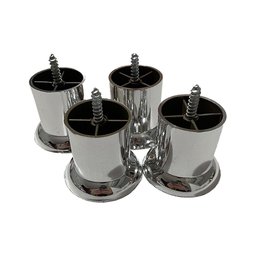 Pé Para Sofá 50mm x 60mm Cromado Metalizado Redondo 4 unidades - 1