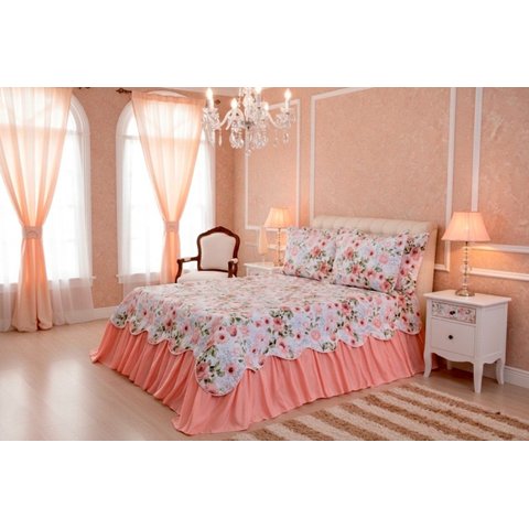 Kit Cobre-Leito Colcha Belize Casal King – 3 Peças:Buquê
