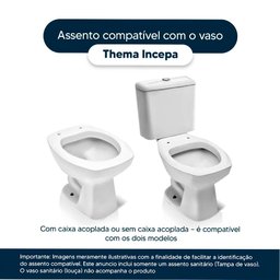 Assento Sanitário Astra Soft Close Thema Branco para Vaso Incepa - 4