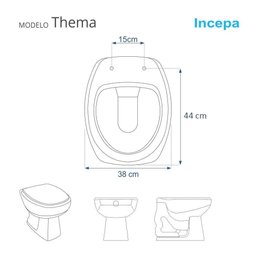 Assento Sanitário Astra Soft Close Thema Branco para Vaso Incepa - 3