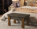 Ver imagem 1 de Puff, Banqueta, Recamier Captone Madri Pés de Madeira 0,80 Cor Marrom - Comprar Moveis em Casa