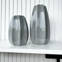 Ver imagem 2 de Dupla Vaso Centro de Mesa Grande Médio Alto Relevo Cinza