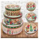 Ver imagem 1 de Conjunto De Latas Natalinas Ursinhos Feliz Natal Para Doces Chocolates