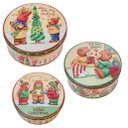 Ver imagem 3 de Conjunto De Latas Natalinas Ursinhos Feliz Natal Para Doces Chocolates