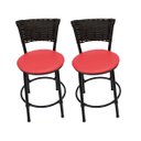 Ver imagem 1 de Kit 2 Banquetas Baixa Cozinha Encosto Juncado