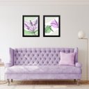 Ver imagem 2 de Kit 2 Quadros Lavanda - Lilás e Verde 33x24cm - com Vidro:moldura Branca