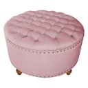 Ver imagem 1 de Puff Amora 80 Cm Suede Cinza Slk Decor Amara Rosa Claro