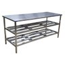 Mesa Aço Inox Industrial 110x70x90 cm Prateleiro Duplo Senestrado Loja da Cozinha - 1