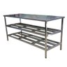 Mesa Aço Inox Industrial 110x70x90 cm Prateleiro Duplo Senestrado Loja da Cozinha - 2