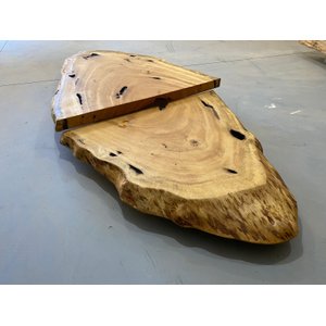 Jogo Mesa de Centro Foglia Tampo de 6cm 1000x900x200mm 1000x900x250mm