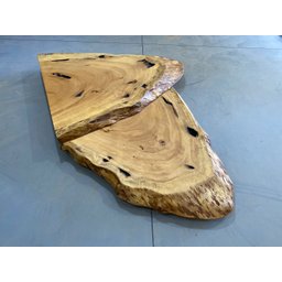 Jogo Mesa de Centro Foglia Tampo de 6cm 1000x900x200mm 1000x900x250mm - 2