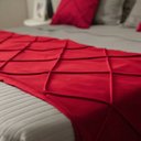 Ver imagem 2 de Peseira Drapeada Veludo Luxo 2,15x0,50m Dupla Face cama casal Vermelho