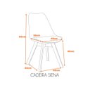 Ver imagem 2 de Cadeira Siena Pés Madeira Natural e Assento Estofado Cor:cinza