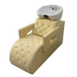 Lavatório Salão de Beleza Acolchoado Bulma com Cuba e Torneira Monocomando Pu Bege G31 - Gran Belo L - 1