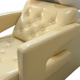 Lavatório Salão de Beleza Acolchoado Bulma com Cuba e Torneira Monocomando Pu Bege G31 - Gran Belo L - 5