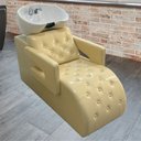 Ver imagem 2 de Lavatório Salão de Beleza Acolchoado Bulma com Cuba e Torneira Monocomando Pu Bege G31 - Gran Belo L