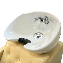 Lavatório Salão de Beleza Acolchoado Bulma com Cuba e Torneira Monocomando Pu Bege G31 - Gran Belo L - 6