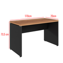 Ver imagem 3 de Mesa para Escritorio 40mm Pé Painel Savoia170x70 Cor Nogal/preto