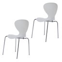 Ver imagem 1 de Kit 2 Cadeiras Empilháveis Base Aço Tubular Flash Branco/Cromado