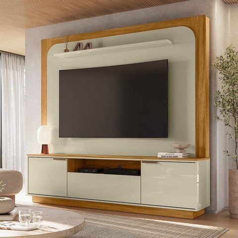Estante para TV e Home Theater até 75 Polegadas 200CMX191,5cm 2 Portas 1 Gaveta Nilo