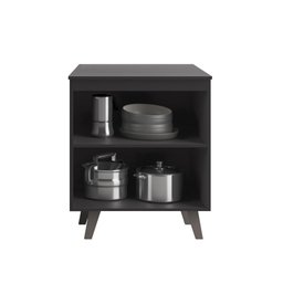 Balcão Gabinete De Cozinha Thela Emília 70 Cm C/ Tampo Preto - 4