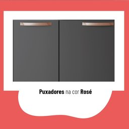 Balcão Gabinete De Cozinha Thela Emília 70 Cm C/ Tampo Preto - 2