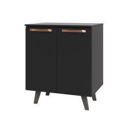Balcão Gabinete De Cozinha Thela Emília 70 Cm C/ Tampo Preto - 1