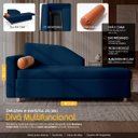 Ver imagem 3 de Sofá Cama Solteiro 1 Lugar com Baú Divã Bouclê Multifuncional Divã Quarto Hóspedes 195cm:Bouclê Azul
